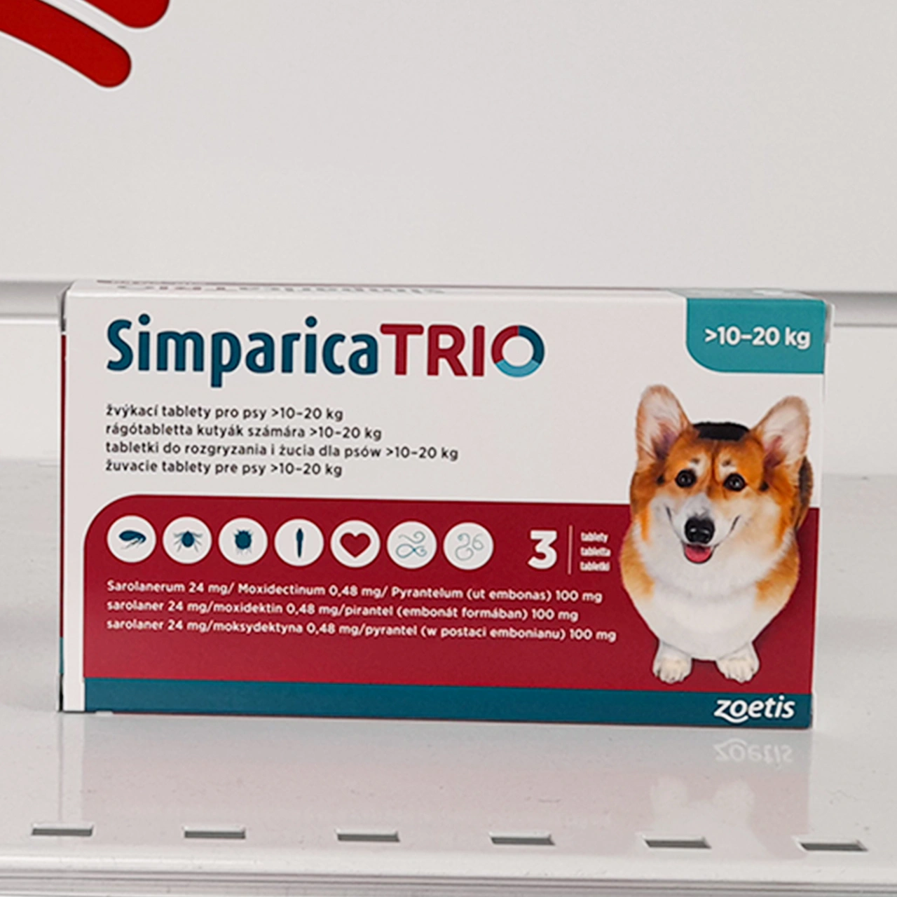 Odrobaczanie i pchły Simparica Trio 10-20kg